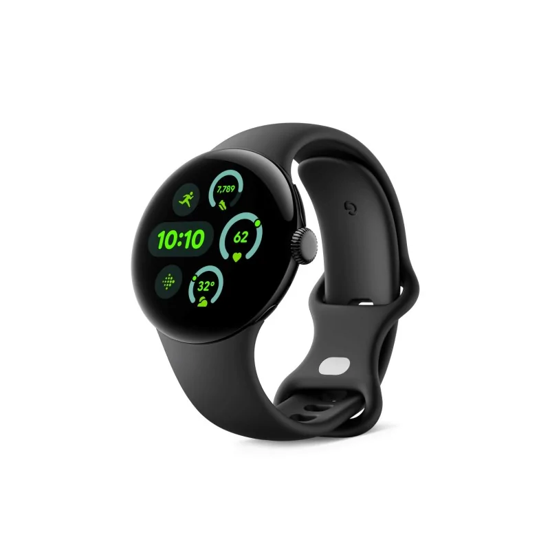 Google Pixel Watch 3 41mm Bluetooth/WiFi (Matte Black Aluminum Case with Obsidian Active Band)