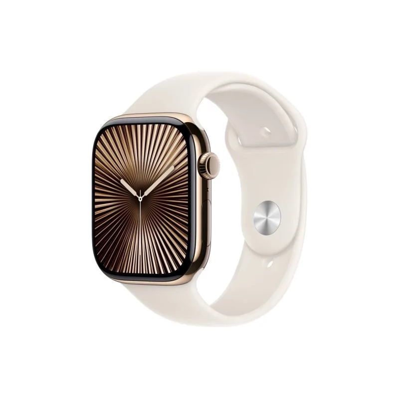 Apple Watch Series 10 GPS+Celullar 46mm Gold Titanium Starlight Sport Band M/L MWYY3ZP/A